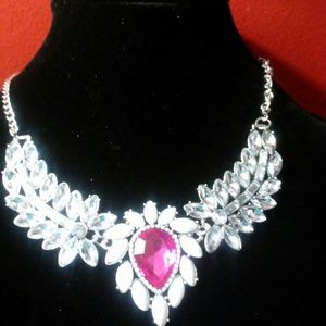 Faux Crystal Wing Pendant Necklace